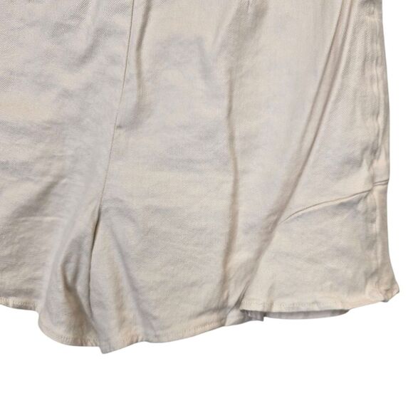 Express Women's 00 Solid Beige Faux Wrap Ruffle Skirt Skort Linen Blend - Picture 10 of 14
